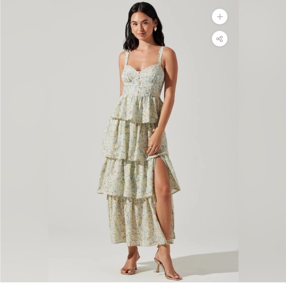 Astr The Label Midsummer Eyelet Tiered Maxi Dress